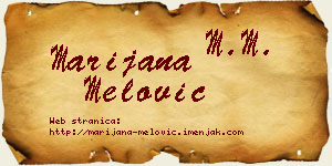 Marijana Melović vizit kartica